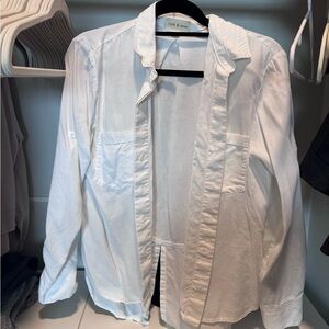 cloth & stone White Button-Front Shirt Jacket